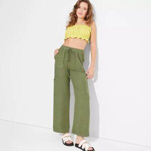 WILD FABLE CARGO VACATION PANTS - sz XL - Olive Green - Drawstring - NWT